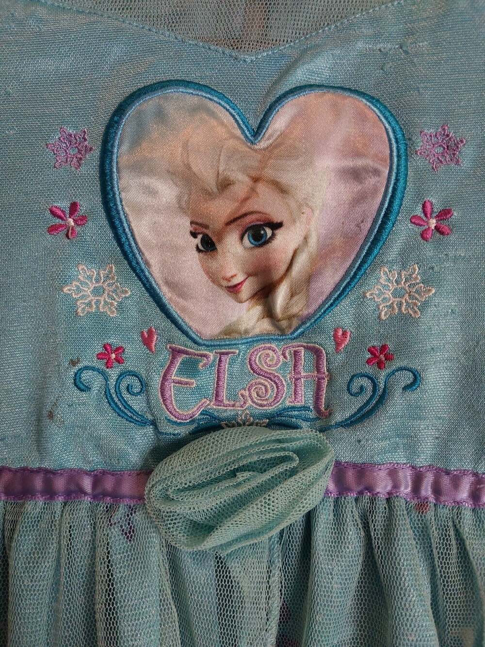 Disney Frozen Elsa Fantasy Short Sleeve Nightgown Pajama Dress - Picture 3 of 9